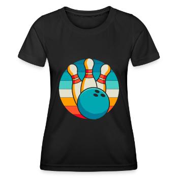Bowling Bowlen Bowler - Frauen Funktions-T-Shirt - Schwarz - Vorne - AI Model Female 172 light (172cm)