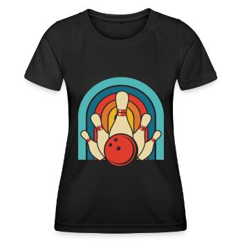 Bowling Bowlen Bowler - Frauen Funktions-T-Shirt - Schwarz - Vorne - AI Model Female 172 light (172cm)