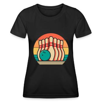 Bowling Bowlen Bowler - Frauen Funktions-T-Shirt - Schwarz - Vorne - AI Model Female 172 light (172cm)