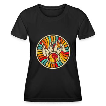 Bowling Bowlen Bowler - Frauen Funktions-T-Shirt - Schwarz - Vorne - AI Model Female 172 light (172cm)
