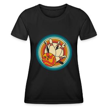Bowling Bowlen Bowler - Frauen Funktions-T-Shirt - Schwarz - Vorne - AI Model Female 172 light (172cm)