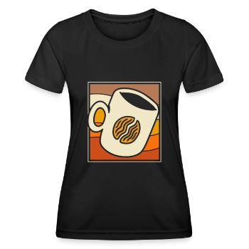 Café Café - T-shirt sport Femme - noir - Devant - AI Model Female 172 light (172cm)
