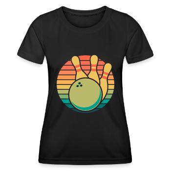 Bowling Bowlen Bowler - Frauen Funktions-T-Shirt - Schwarz - Vorne - AI Model Female 172 light (172cm)