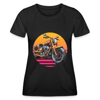 Moto Motard Motard - T-shirt sport Femme - noir - Devant - AI Model Female 172 light (172cm)