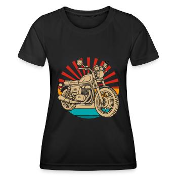Moto Motard Motard - T-shirt sport Femme - noir - Devant - AI Model Female 172 light (172cm)
