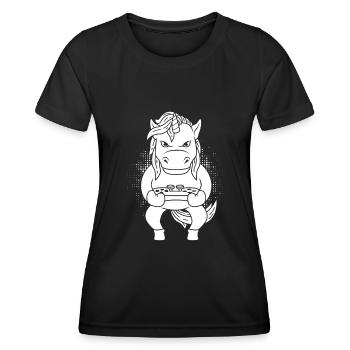 Gamer Gaming Gamer Unicorn - Women's Functional T-Shirt - black - Front - AI Model Female 172 light (172cm)