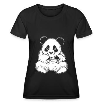Gamer Gaming Gaming Panda Bear - T-shirt sport Femme - noir - Devant - AI Model Female 172 light (172cm)