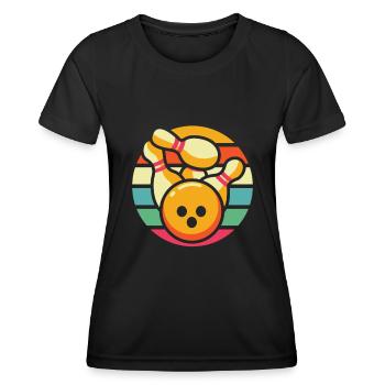 Bowling Bowlen Bowler - Frauen Funktions-T-Shirt - Schwarz - Vorne - AI Model Female 172 light (172cm)