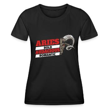 Aries Zodiac Signs Features - Women's Functional T-Shirt - black - Front - AI Model Female 172 light (172cm)