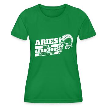 Aries Zodiac Signs Features - Women's Functional T-Shirt - kelly green - Front - AI Model Female 172 dark (172cm)