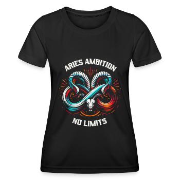 Widder Lustig Astrologie - Frauen Funktions-T-Shirt - Schwarz - Vorne - AI Model Female 172 light (172cm)