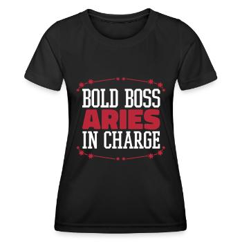 Zodiaque Bélier - T-shirt sport Femme - noir - Devant - AI Model Female 172 light (172cm)