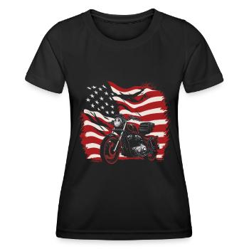 Moto Motard Motard - T-shirt sport Femme - noir - Devant - AI Model Female 172 light (172cm)