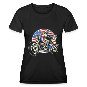 Moto Motard Motard - T-shirt sport Femme - noir - Devant - AI Model Female 172 light (172cm)
