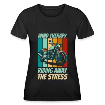 Moto Motard Motard - T-shirt sport Femme - noir - Devant - AI Model Female 172 light (172cm)