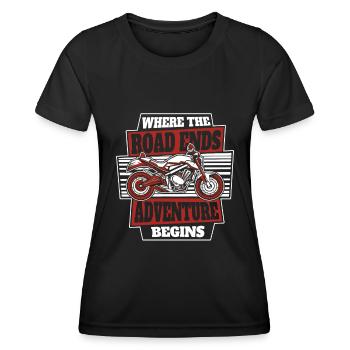 Moto Motard Motard - T-shirt sport Femme - noir - Devant - AI Model Female 172 light (172cm)