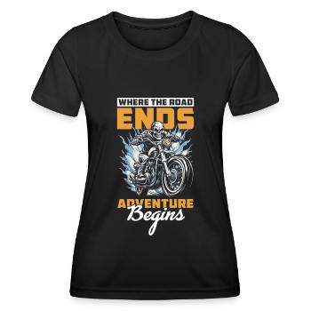 Moto Motard Motard - T-shirt sport Femme - noir - Devant - AI Model Female 172 light (172cm)