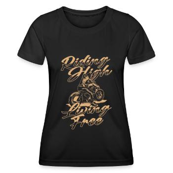 Moto Motard Motard - T-shirt sport Femme - noir - Devant - AI Model Female 172 light (172cm)