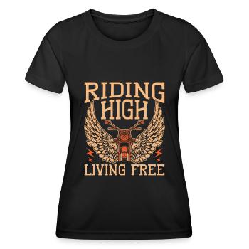 Moto Motard Motard - T-shirt sport Femme - noir - Devant - AI Model Female 172 light (172cm)