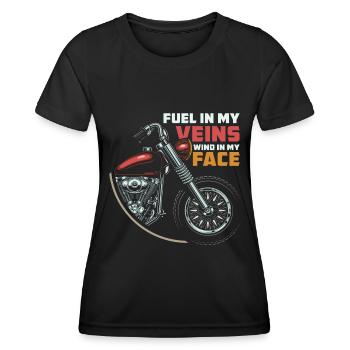 Moto Motard Motard - T-shirt sport Femme - noir - Devant - AI Model Female 172 light (172cm)