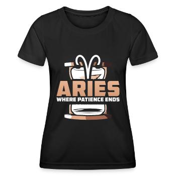 Widder Sternzeichen - Frauen Funktions-T-Shirt - Schwarz - Vorne - AI Model Female 172 light (172cm)