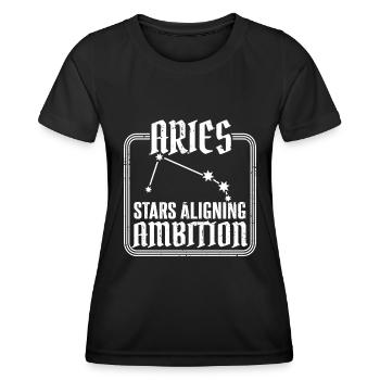 Widder Sternzeichen - Frauen Funktions-T-Shirt - Schwarz - Vorne - AI Model Female 172 light (172cm)