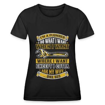 Plumber Installer - Women's Functional T-Shirt - black - Front - AI Model Female 172 light (172cm)