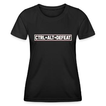 Gamer Gaming Raccourcis clavier Ctrl Alt Défaite - T-shirt sport Femme - noir - Devant - AI Model Female 172 light (172cm)