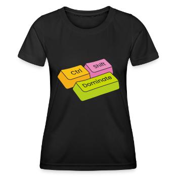 Gamer Gaming Raccourcis clavier Ctrl Alt Défaite - T-shirt sport Femme - noir - Devant - AI Model Female 172 light (172cm)