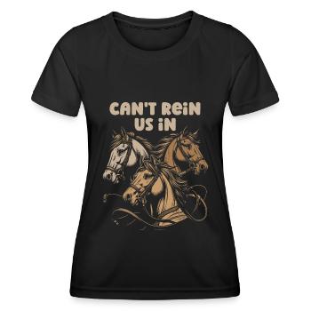 Pferd Reitsport - Frauen Funktions-T-Shirt - Schwarz - Vorne - AI Model Female 172 light (172cm)