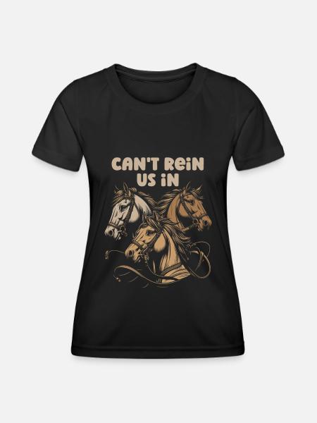 Sports équestres équestres à cheval - T-shirt sport Femme - noir