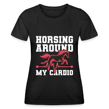 Électrocardiogramme équestre pour chevaux - T-shirt sport Femme - noir - Devant - AI Model Female 172 light (172cm)