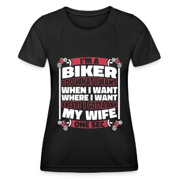 Moto Motard Motard - T-shirt sport Femme - noir - Devant - AI Model Female 172 light (172cm)
