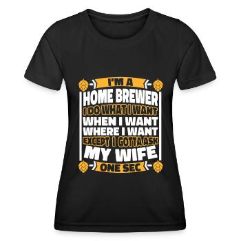 Bière de brasseur amateur Bière artisanale - T-shirt sport Femme - noir - Devant - AI Model Female 172 light (172cm)