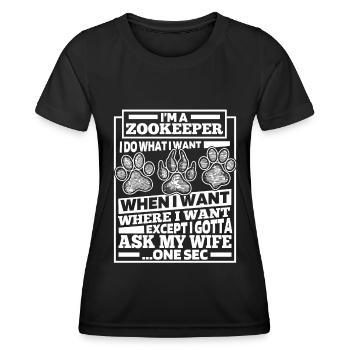 Gardien de zoo Gardien de zoo - T-shirt sport Femme - noir - Devant - AI Model Female 172 light (172cm)