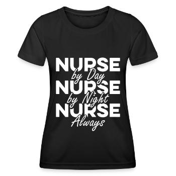 Infirmière Super-héroïne - T-shirt sport Femme - noir - Devant - AI Model Female 172 light (172cm)