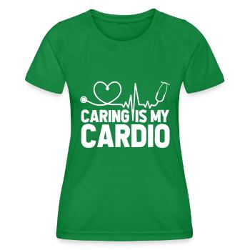 Infirmière Cardio Coeur - T-shirt sport Femme - vert - Devant - AI Model Female 172 dark (172cm)