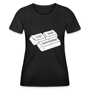 Gamer Gaming Raccourcis clavier Ctrl Alt Défaite - T-shirt sport Femme - noir - Devant - AI Model Female 172 light (172cm)