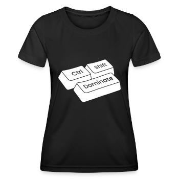 Gamer Gaming Raccourcis clavier Ctrl Alt Défaite - T-shirt sport Femme - noir - Devant - AI Model Female 172 light (172cm)