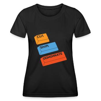 Gamer Gaming Raccourcis clavier Ctrl Alt Défaite - T-shirt sport Femme - noir - Devant - AI Model Female 172 light (172cm)