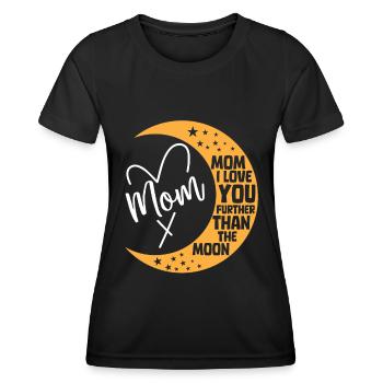 Lune Luna Amour Lune Maman - T-shirt sport Femme - noir - Devant - AI Model Female 172 light (172cm)