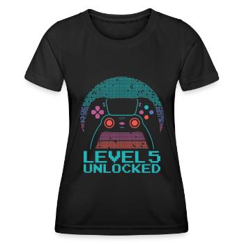 Gamer Gaming Level 5 Unlocked - Women's Functional T-Shirt - black - Front - AI Model Female 172 light (172cm)
