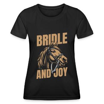 Pferd Reitsport - Frauen Funktions-T-Shirt - Schwarz - Vorne - AI Model Female 172 light (172cm)