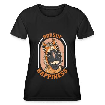 Sports équestres équestres à cheval - T-shirt sport Femme - noir - Devant - AI Model Female 172 light (172cm)