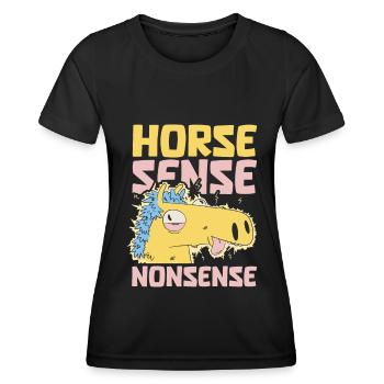 Sports équestres équestres à cheval - T-shirt sport Femme - noir - Devant - AI Model Female 172 light (172cm)