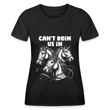 Sports équestres équestres à cheval - T-shirt sport Femme - noir - Devant - AI Model Female 172 light (172cm)