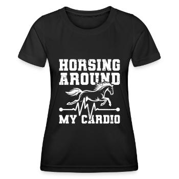 Électrocardiogramme équestre pour chevaux - T-shirt sport Femme - noir - Devant - AI Model Female 172 light (172cm)