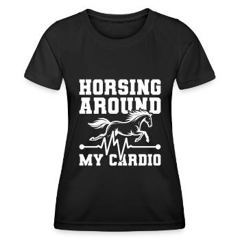 Électrocardiogramme équestre pour chevaux - T-shirt sport Femme - noir - Devant - AI Model Female 172 light (172cm)