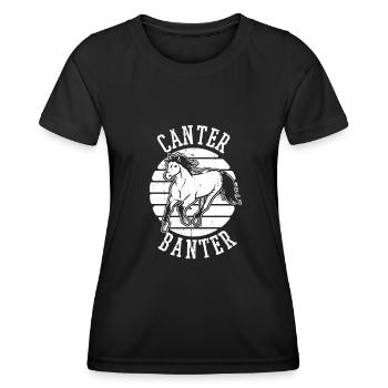 Sports équestres équestres à cheval - T-shirt sport Femme - noir - Devant - AI Model Female 172 light (172cm)