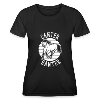 Sports équestres équestres à cheval - T-shirt sport Femme - noir - Devant - AI Model Female 172 light (172cm)